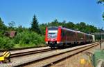 612 084 bei der Einfahrt in den Bf Hergatz im Allgu - 16.07.2011