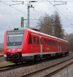 612 522 fährt am 15.03.2014 mit dem RE 3682 nach Göttingen in den Bahnhof von Gößnitz.