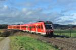 612 458 mit dem RE 3559 nach Schwandorf kurz vor Sulzbach-Rosenberg, 07.11.2013