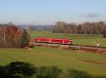 Der 612 598 als RE am 29.11.2014 unterwegs bei Stein.