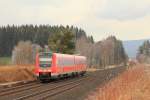 612 562 DB Regio bei Marktleuthen am 25.02.2016.