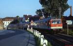 614 006-5 verlt im Juli 1985 Zirndorf in Richtung Cadolzburg