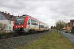 VIAS/Odenwaldbahn Bombardier Itino VT115 am 09.12.18 bei Hainburg 