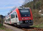 Auf seinem Weg zu seinem Ziel Frankfurt, kommt der VT 108 Itino der VIAS hier durch Eberbach vorbei am Fotografen in den Odenwald gefahren. 13.4.2013