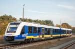 Erixx neuer 622-205 mit kompletter Lackierung/Beklebung im Bahnhof Munster.