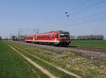 Die 628 426 als RB nach Bogen am 09.04.2017 unterwegs bei Radldorf.