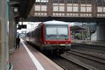 Nachschuss auf 628 250 der Kurhessenbahn (DB Regio) als RB 23123 (RB39) von Kassel Hbf nach Bad Wildungen, der im Bahnhof Kassel-Wilhelmshöhe abfährt.