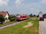 Der 628 577 als RB nach Neufahrn Niederbayern am 03.06.2017 unterwegs bei Laberweinting.