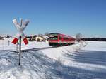 Der 628 567 als RB nach Traunstein am 29.12.2020 unterwegs bei Weibhausen.