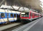 RB 45 nach Landshut/Bayern abfahrbereit in Salzburg Hbf. bestehend aus  VT 628 519 - hier findet man diese DB-Baureihe auch  noch. Aufgenommen am  16.10.2021.