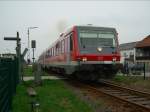 Der 628 570 am 12.04.2008 bei der Ausfahrt in Pfarrkirchen.