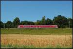 628 339 ist am Morgen des 05.07.08 als RE 22518 von Ulm Hbf nach Ellwangen bei Saverwang an der Oberen Jagsttalbahn (KBS 786) bildlich festgehalten worden.