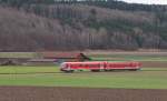 DB Sdostbayernbahn 928 571 (95 80 0928 571-8 D-DB) als RB 27372 von Wasserburg (Inn) nach Mnchen Ost, bei Oberndof; 14.01.2011