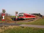 628 342 als RB 22844 von Hergatz nach Aulendorf konnte am 21.03.2011 zwischen Kilegg und Wolfegg fotografiert werden.