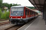 628 690 / 928 690 in Diesten der WEBA (Westerwaldbahn) steht am 17.07.2011 in Betzdorf/Sieg Abfahrtbereit in Richtung Daaden. Die Triebeinheit wurden 1995 von der DWAG Dsseldorfer Waggonfabrik AG unter den Fabriknummern 91311/91312 gebaut.