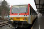 Westerwaldbahn 628 677-7 in Betzdorf am 17.2.2012