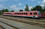 628 344, wartet im Bahnhof von Aulendorf/Oberschwaben auf den nchsten Einsatz, Aug.2012