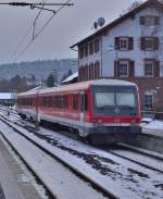 Nachschu auf den 628/928 448 in Neckargerach, der den Bahnhof als Leerfahrt passierte in Richtung Mosbach-Neckarelz.