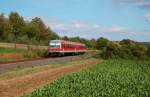 928/628 605 als RB 14377 Braunschweig Hbf - Herzberg(Harz), bei Nauen.