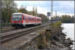 928 554-4 verlsst als Rb nach Aulendorf den Bahnhof von Lindau Hbf.