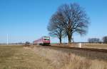 628 597 + 628 xxx mit RB 14953 Uelzen - Braunschweig Hbf kurz vor Wittingen.