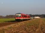 Der 628 574 als RB nach Mühldorf am 14.03.2014 unterwegs bei Altötting.