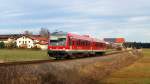 628 628 mit RB 27476 bei Weibhausen (03.01.2014)