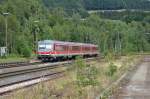 628 508 mit RE 17 nach Hagen am 03.08.2015 bei der Einfahrt in den Bahnhof Arnsberg.