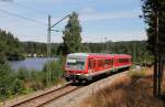 628 702-3 als RB 26931 (Titisee-Seebrugg) am Windgfällweiher 31.7.15