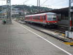 928 573 bei der Einfahrt in den Ulmer Hauptbahnhof als Rb 22527 (Ulm hbf - Langenau (Württ)) am 11.06.2016