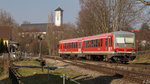 RB 22726 am 19.03.2016 gefahren von 628 563 auf dem Weg von Lindau Hbf nach Friedrichshafen Hafenbahnhof hier beim Abzweig in Lindau-Aeschach.