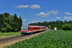 628 571 als RB nach Mühldorf am 01.07.2016 bei Tüssling.