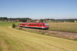 Perfekt stand die Sonne am 25.08.16, als sich der blitzblanke Mühldorfer 628 560-5 auf der KBS 949 zwischen Hörpolding und Nunhausen präsentierte.