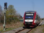 LINT 27 640 122 (95 80 0640 122-7 D-Hans ABp) bei Ausfahrt ausTangermünde als RB33 nach Stendal; 20.04.2021
