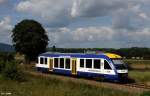 640 124-3 LINT 27 Veolia VT 873 als Harz-Elbe-Express HEX 83304 Magdeburg - Thale, KBS 315 Magdeburg-Thale, fotografiert zwischen Quedlinburg und Neinstedt am 10.08.2010