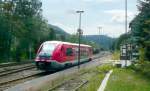 Blick nach Sden auf 641 038, der am 18.8.11 in Blankenstein stand.