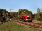 Der 641 037 als RB nach Crawinkel am 16.10.2011 bei der Einfahrt in Georgenthal.