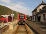 DB 641 020 als RB 29887 von Rottenbach nach Katzhütte, am 16.03.2015 in Sitzendorf-Unterweißbach, vom Übergang aus fotografiert.