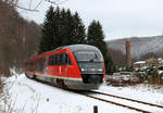 642 235 der Erzgebirgsbahn bei Schwarzenberg-Neuwelt(Sachsen) am 15.12.2018