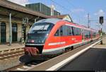 642 025 (Siemens Desiro Classic) der Nordthüringenbahn (DB Regio Südost) als RE 16579 (RE56) nach Erfurt Hbf steht in seinem Startbahnhof Nordhausen auf Gleis 2.