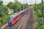 642 176 rangierte am 29.5.20 in Crailsheim über die Jagstbrücke von der östlichen auf die westliche Bahnhofsseite. 