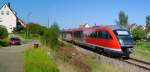 1,5 km westlich vom Bahnhof Neustadt/Aisch fahren die Zge durch den Stadtteil Birkenfeld.