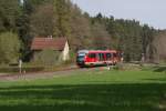 642 122 als RB 58988 Gunzenhausen-Pleinfeld am 17.04.2011 bei Langlau.