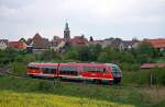 642 115 ( Amorbach ) als RB58740 Grfenberg - Nrnberg-Nordost bei Kalchreuth, zwischen den Stationen Kalchreuth und Heroldsberg Nord, 30.4.011