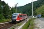 642 519 verlsst am 18.8.11 Lichtentanne in Richtung Wurzbach. ( Nachschuss  mit Blick nach Sden.) 