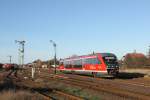 642 693 verlsst als RB 27713 (Wolfsburg - Magdeburg) den Bahnhof Haldensleben.