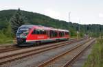 Am 27.Mai 2012 erreicht 642 055 den Bahnhof Aue (Sachsen).