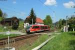 642 145 auf Überführungsfahrt bei Kurort Rathen, 24.04.2014.