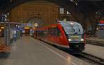 Am 15.10.15 wartet 642 179 in der Bahnhofshalle des Leipziger Hauptbahnhofes auf die Ausfahrt nach Meißen.