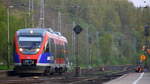 Die Euregiobahn (RB20) kommt aus Düren nach Herzogenrath,Stolberg-Rheinland(Hbf) und kommt aus Richtung Aachen-West,Laurensberg,Richterich und hält in Kohlscheid und fährt in Richtung Herzogenrath. 
Aufgenommen von Bahnsteig 2 in Kohlscheid.
Am Abend vom 15.4.2017.